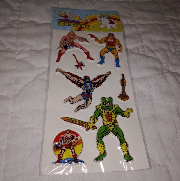 New Old Stock He-Man And The MASTERS Of The Universe Puffy Stickers Unpunched - Picture 1 of 11